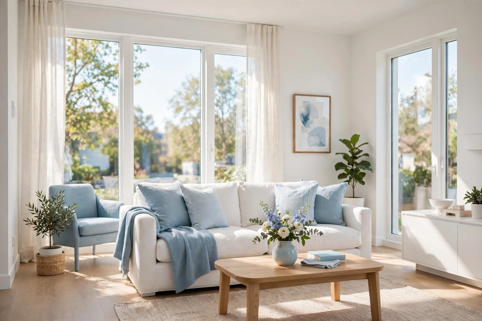 Spotless living room after a White Gale clean